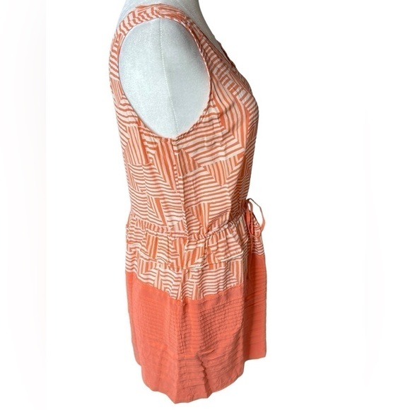 Anthropologie Greylin Silk Sleeveless Mini Dress Waist Tie Orange size Medium - Picture 5 of 10